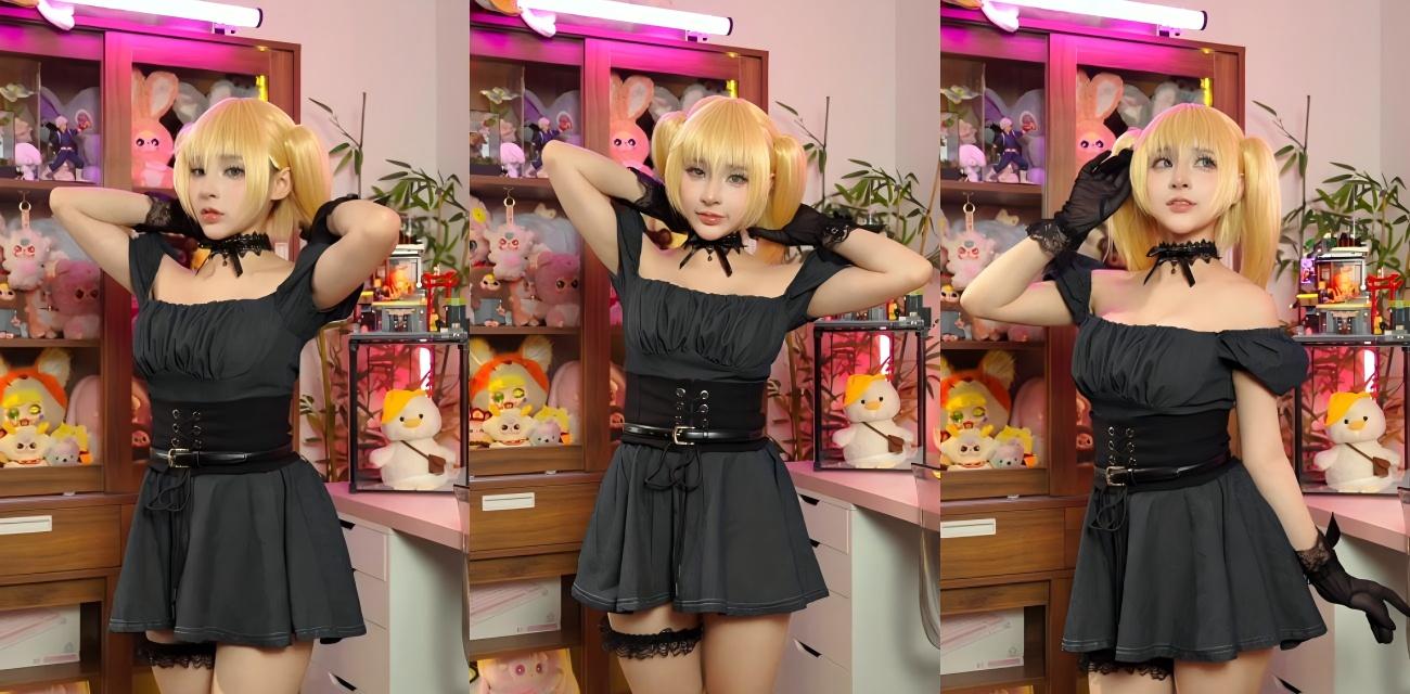 OF高颜值女神【yuumeilyn虞梅】cosplay死亡笔记弥海砂，阿黑颜性爱被灌满浓精